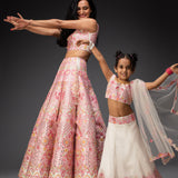 Ivory Embroidered Lehenga And Choli With Dupatta
