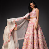 Ivory Embroidered Lehenga And Choli With Dupatta