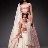Ivory Embroidered Lehenga And Choli With Dupatta