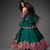 Green Bridal Lehenga Set and Kurta, Jacket and Pants - Couple Set
