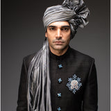 Charcoal Black Sherwani With Pants