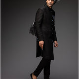 Charcoal Black Sherwani With Pants