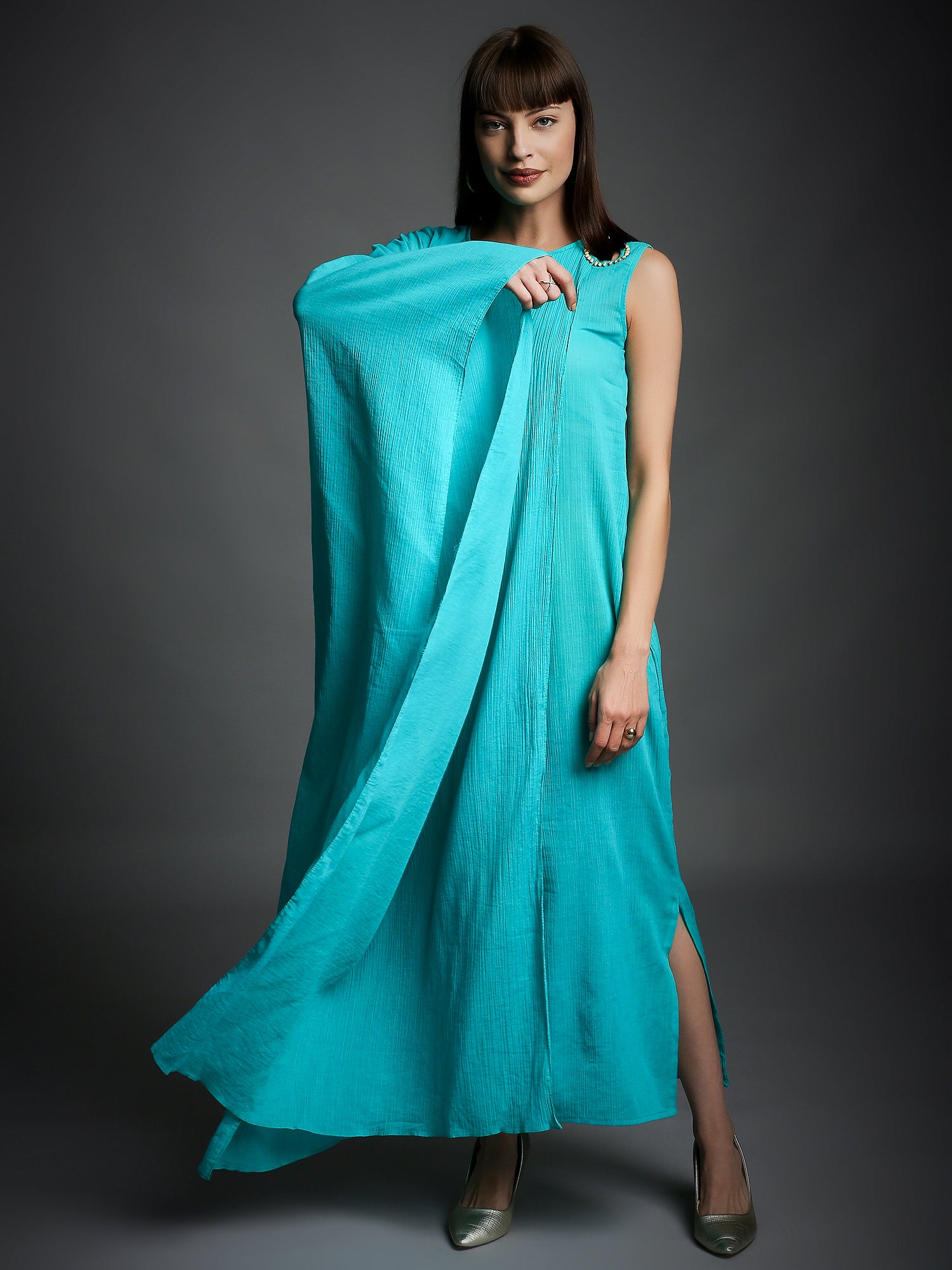 Buy Persian Green Crinkled Cotton Draped Kaftan Tunic by Neha Gursahani Buy Persian Green Crinkled Cotton Draped Kaftan Tunic by Neha Gursahani