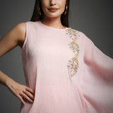 Crinkled Cotton Kaftan Tunic With Matching Pants