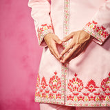 Light Pink embroidered Sherwani with matching pants