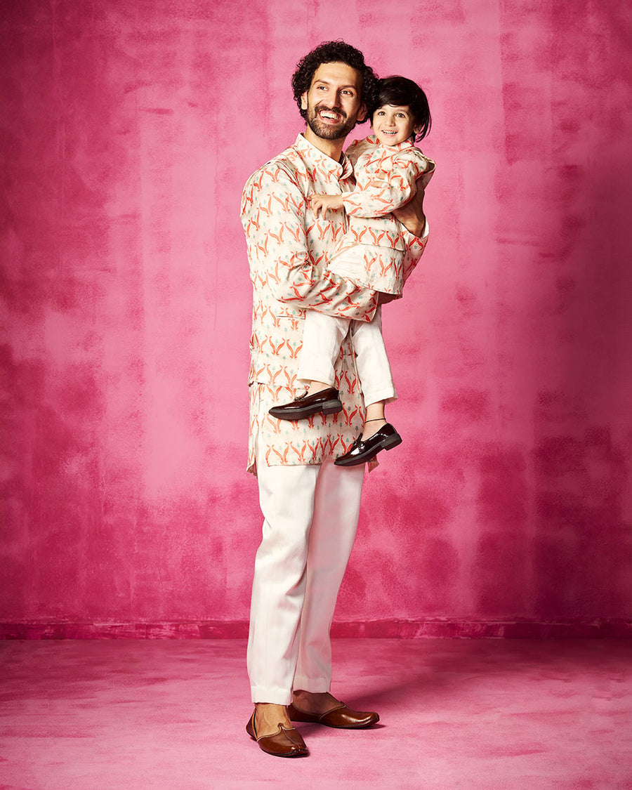 Rhythmic Revelry - Light Pink Father and Son Set