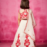 Ivory embroidered lehenga choli and dupatta