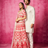 Rhythmic Revelry - Ivory Embroidery Couple Set