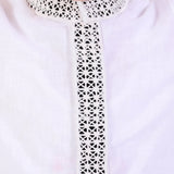 Ivory Embroidery Cutwork Placket And Collar Kurta Set