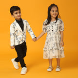 Siblings Combo Set in Bird Print