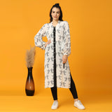 Black and White Bird Print Kurta