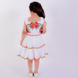 Ivory Embroidery Blossom Tiered Dress