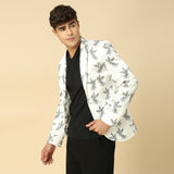 Blazer with Bird Print