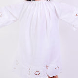 Ivory White Embroidery Cutwork Bloom Dress