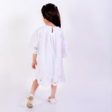 Ivory White Embroidery Cutwork Bloom Dress