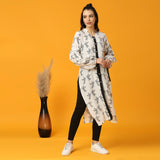 Black and White Bird Print Kurta