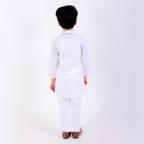 Ivory Embroidery Stitch Work Contrast Kurta Set