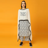 Black and White Fish Print Kurta Set