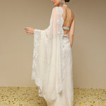 Back view highlighting the scalloped border of Neha Gursahani saree