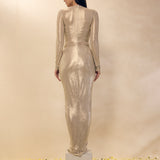 Gold Lycra Draped Gown