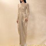 Gold Lycra Draped Gown