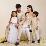 Ivory and Gold Occasion Wear Family Set