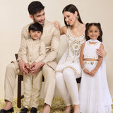 Ivory and Gold Occasion Wear Family Set