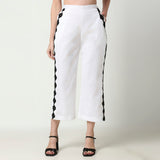 Black and White Collared Tunic And Pant Set