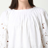 Ivory White Round Floral Cutwork Tunic