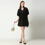 Black Cutwork Butterfly Dress