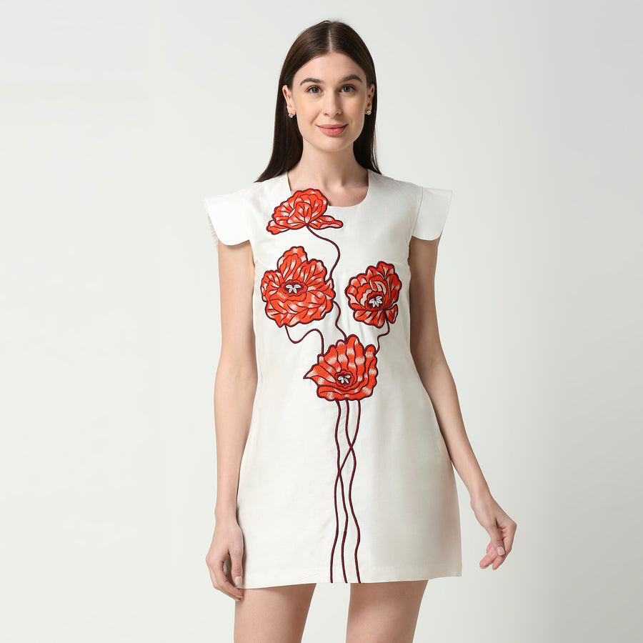 Mini Dress with floral Embroidery