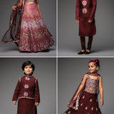 Maroon Occasion Wear Family Set