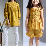 Yellow Silk Top and Pants- Mother-Daughter Set