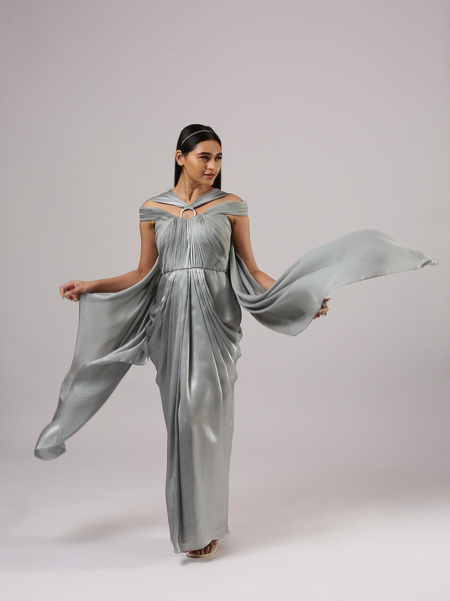 Ashley Lauren 11574 Long Prom Dress One Shoulder Draped Satin Gown Lef –  Glass Slipper Formals