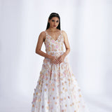 Ivory 3-D Embroidered Gown