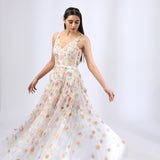 Ivory 3-D Embroidered Gown