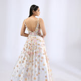 Ivory 3-D Embroidered Gown