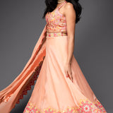 Organza Embroidered Lehenga, Choli and Matching Dupatta