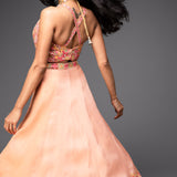 Organza Embroidered Lehenga, Choli and Matching Dupatta