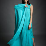 Persian Green Tunic Kaftan With One Side Drape